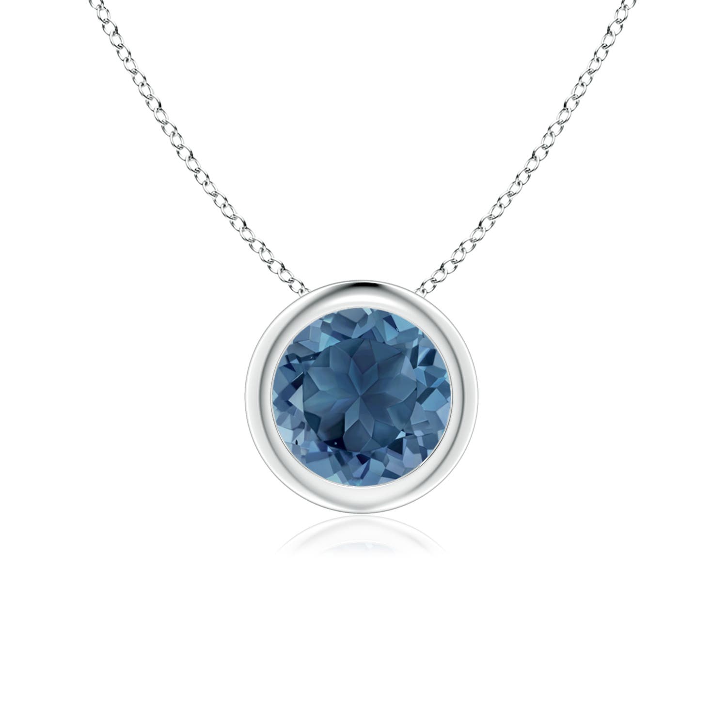 A - London Blue Topaz / 0.95 CT / 14 KT White Gold