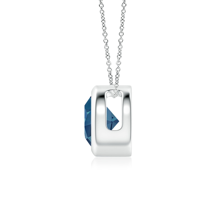 6mm AA Bezel-Set Round London Blue Topaz Solitaire Pendant in White Gold side 199