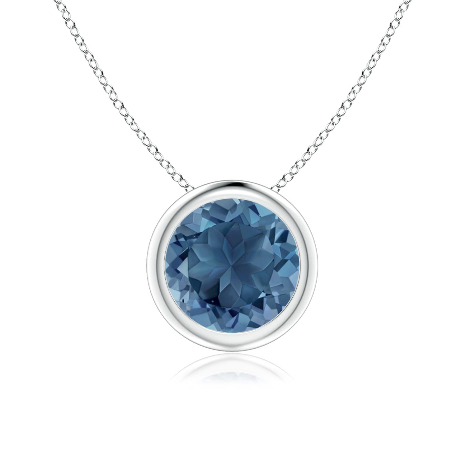 A - London Blue Topaz / 1.55 CT / 14 KT White Gold