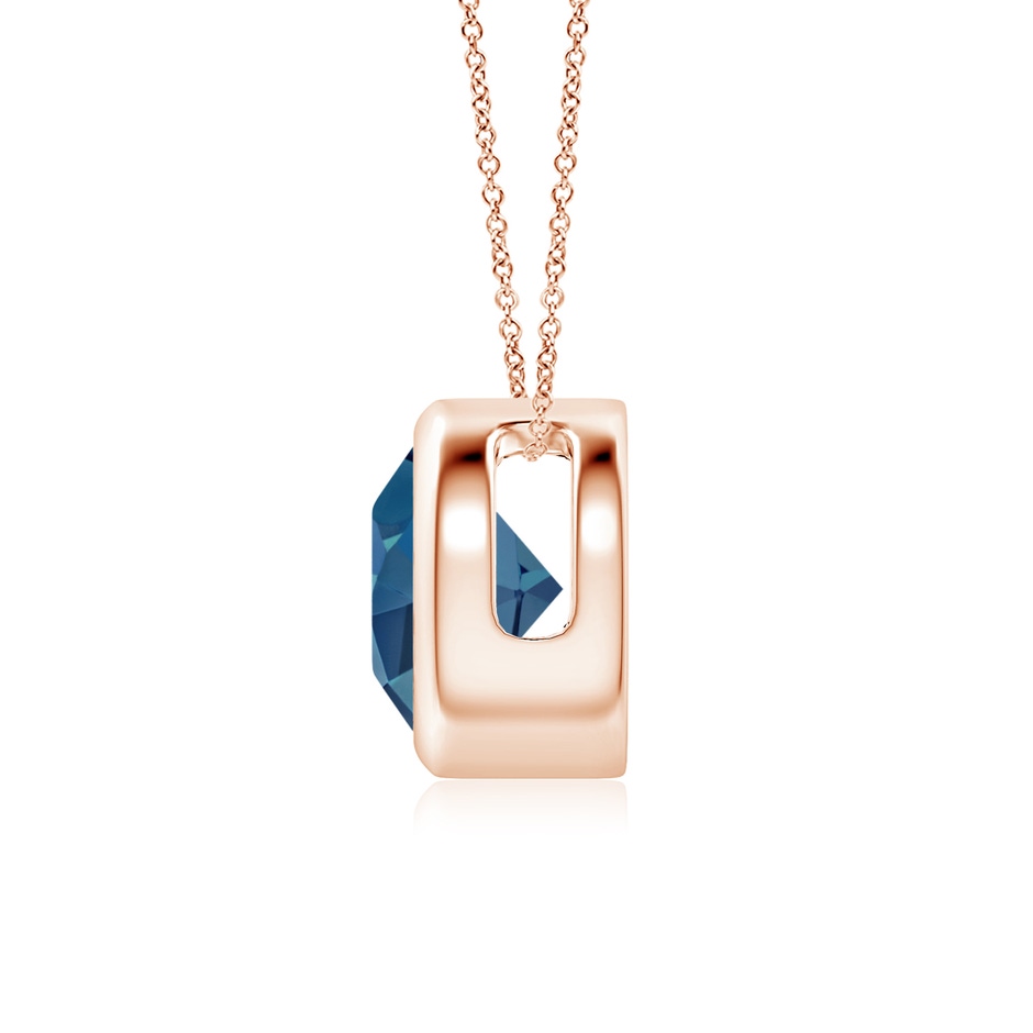 7mm AA Bezel-Set Round London Blue Topaz Solitaire Pendant in Rose Gold side 199