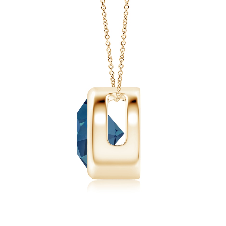 8mm AA Bezel-Set Round London Blue Topaz Solitaire Pendant in Yellow Gold side 199