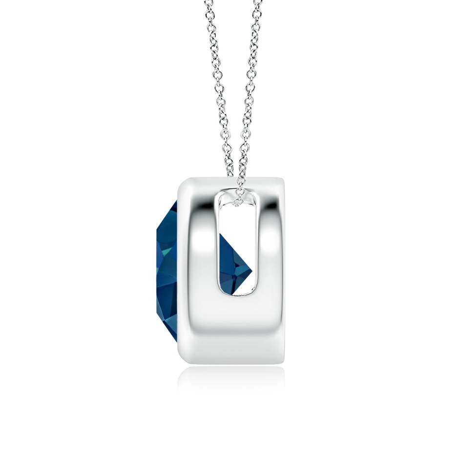 8mm AAAA Bezel-Set Round London Blue Topaz Solitaire Pendant in White Gold side 199