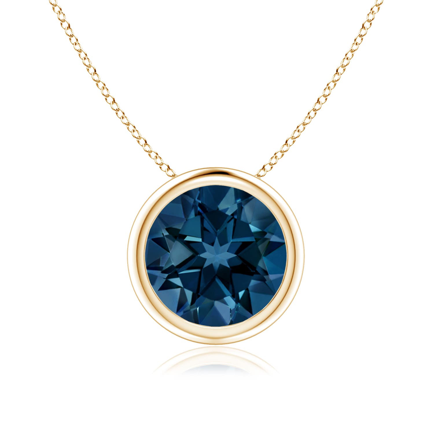 Angara Natural London Blue Topaz Dangle Drop Pendant Necklace for