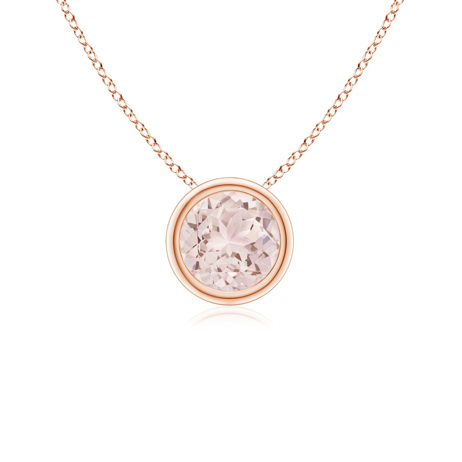 5mm A Bezel-Set Round Morganite Solitaire Pendant in 10K Rose Gold 
