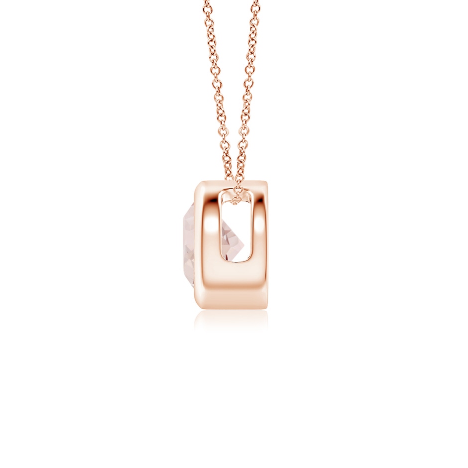 5mm A Bezel-Set Round Morganite Solitaire Pendant in 10K Rose Gold side 199