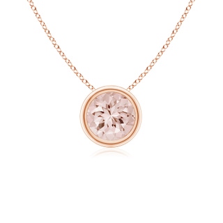 5mm AA Bezel-Set Round Morganite Solitaire Pendant in Rose Gold