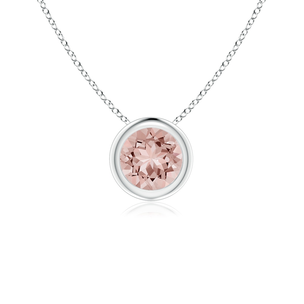 5mm AAAA Bezel-Set Round Morganite Solitaire Pendant in P950 Platinum