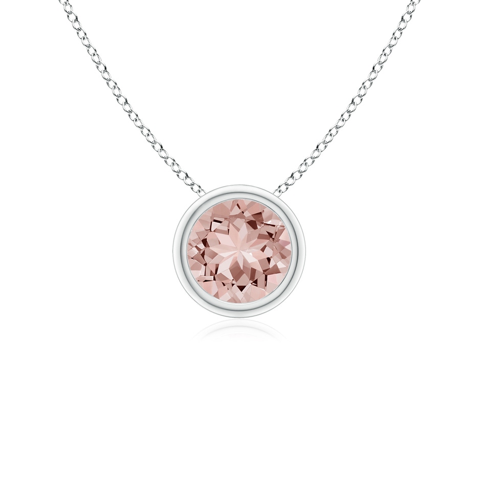 5mm AAAA Bezel-Set Round Morganite Solitaire Pendant in P950 Platinum 