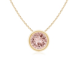 Solitaire Yellow Gold Morganite Necklaces & Pendants