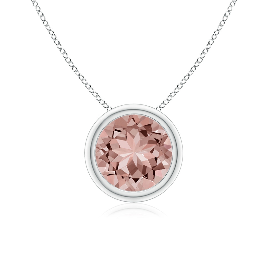 7mm AAAA Bezel-Set Round Morganite Solitaire Pendant in P950 Platinum 