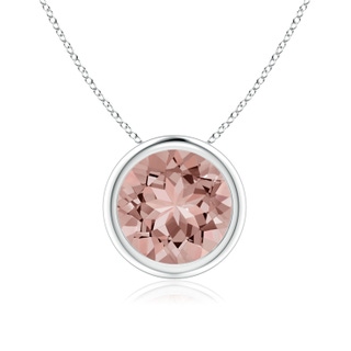 8mm AAAA Bezel-Set Round Morganite Solitaire Pendant in P950 Platinum