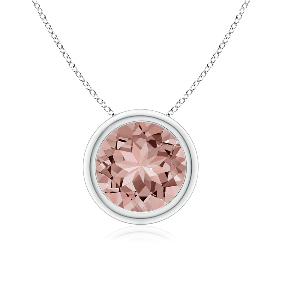 8mm AAAA Bezel-Set Round Morganite Solitaire Pendant in P950 Platinum 