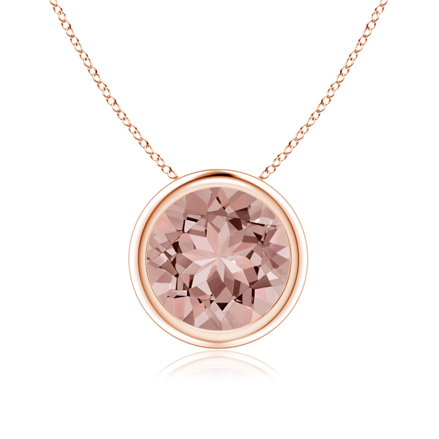 Angara Natural Morganite Solitaire Pendant Necklace for Women