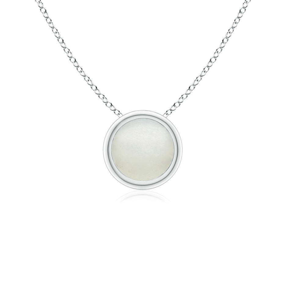 5mm AA Bezel-Set Round Moonstone Solitaire Pendant in S999 Silver 
