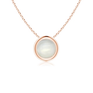 5mm AAAA Bezel-Set Round Moonstone Solitaire Pendant in Rose Gold