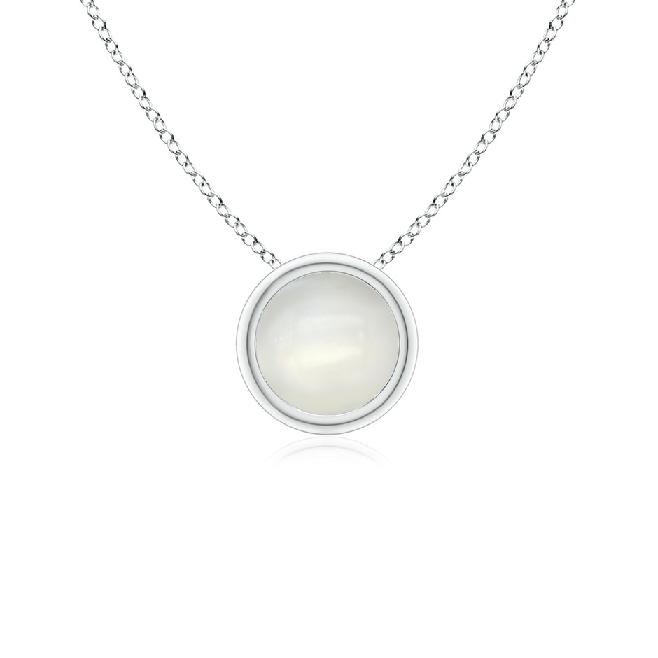 5mm AAAA Bezel-Set Round Moonstone Solitaire Pendant in S999 Silver 