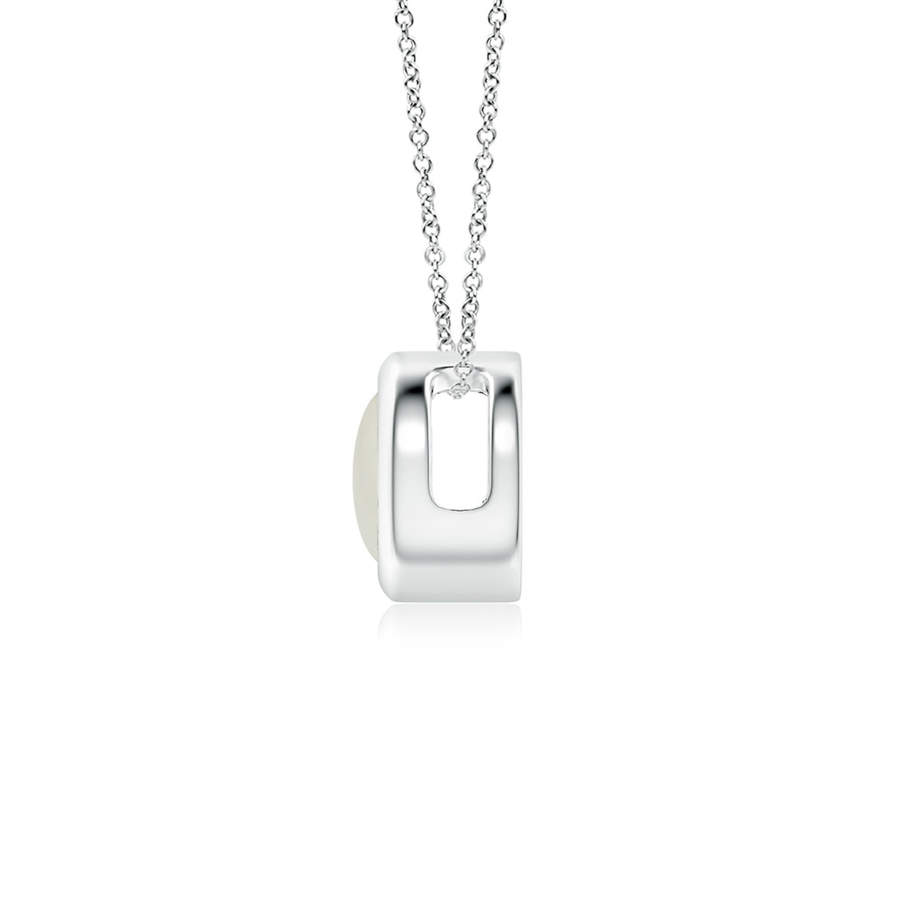 5mm AAAA Bezel-Set Round Moonstone Solitaire Pendant in S999 Silver - side 199