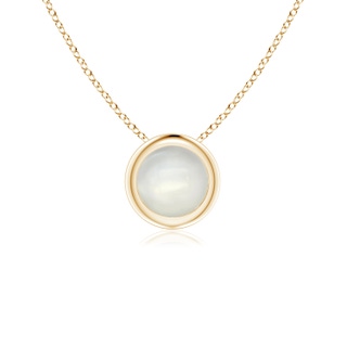 5mm AAAA Bezel-Set Round Moonstone Solitaire Pendant in Yellow Gold