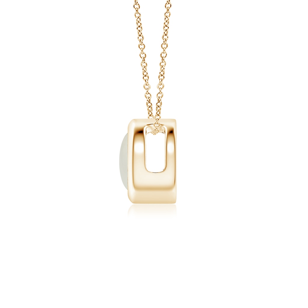 5mm AAAA Bezel-Set Round Moonstone Solitaire Pendant in Yellow Gold - side 199