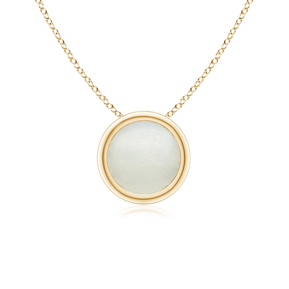 6mm AA Bezel-Set Round Moonstone Solitaire Pendant in Yellow Gold 