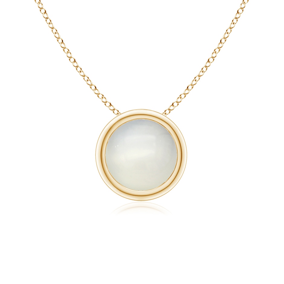 6mm AAA Bezel-Set Round Moonstone Solitaire Pendant in Yellow Gold 