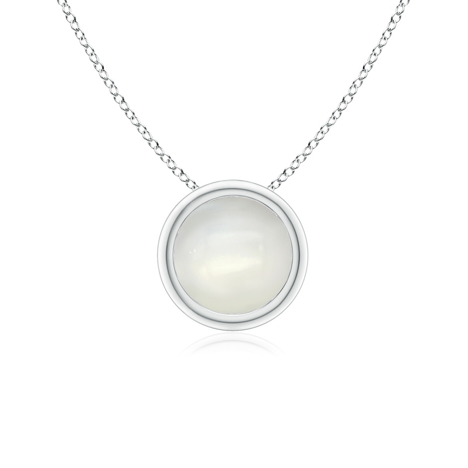 6mm AAAA Bezel-Set Round Moonstone Solitaire Pendant in White Gold 