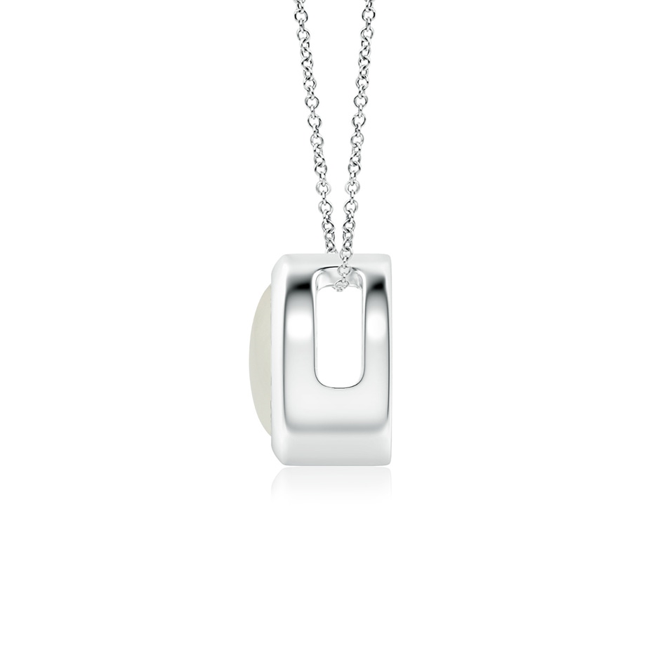 6mm AAAA Bezel-Set Round Moonstone Solitaire Pendant in White Gold side 199