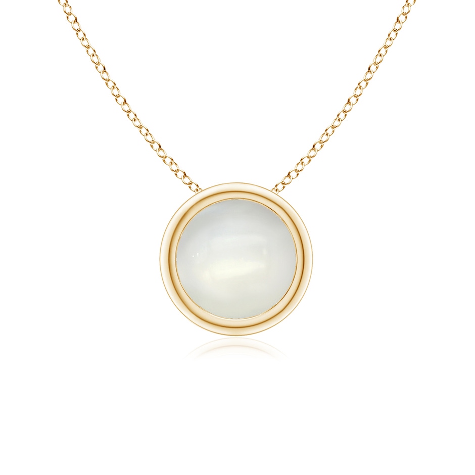 6mm AAAA Bezel-Set Round Moonstone Solitaire Pendant in Yellow Gold 