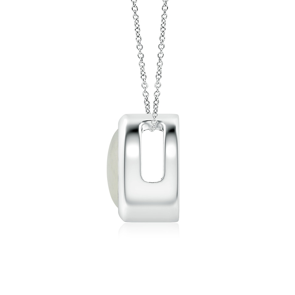 7mm A Bezel-Set Round Moonstone Solitaire Pendant in White Gold side 199