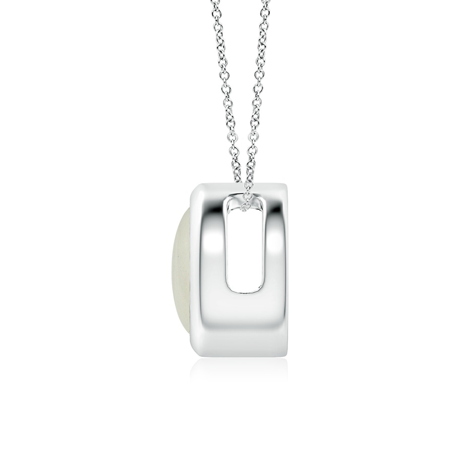 7mm AA Bezel-Set Round Moonstone Solitaire Pendant in S999 Silver side 199