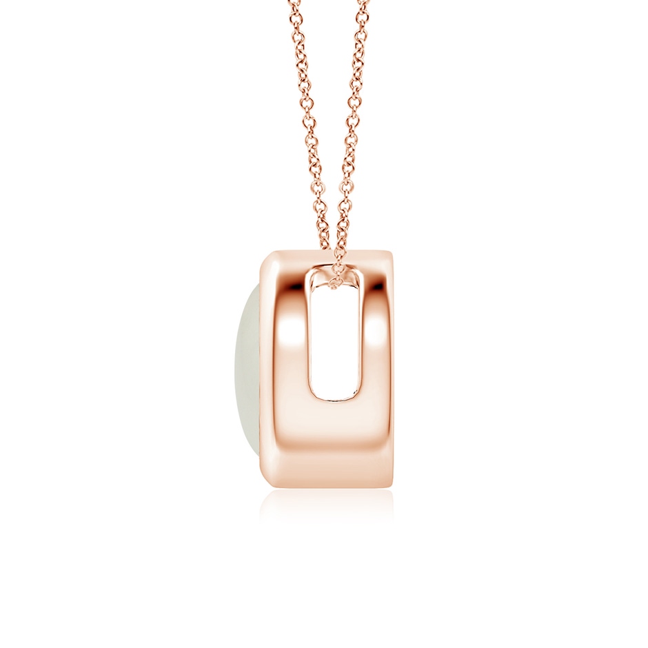 7mm AAAA Bezel-Set Round Moonstone Solitaire Pendant in Rose Gold side 199