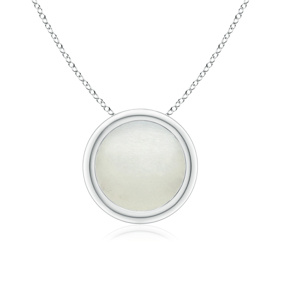 8mm AA Bezel-Set Round Moonstone Solitaire Pendant in S999 Silver 