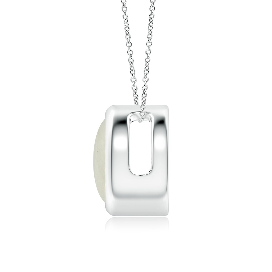 8mm AA Bezel-Set Round Moonstone Solitaire Pendant in S999 Silver side 199