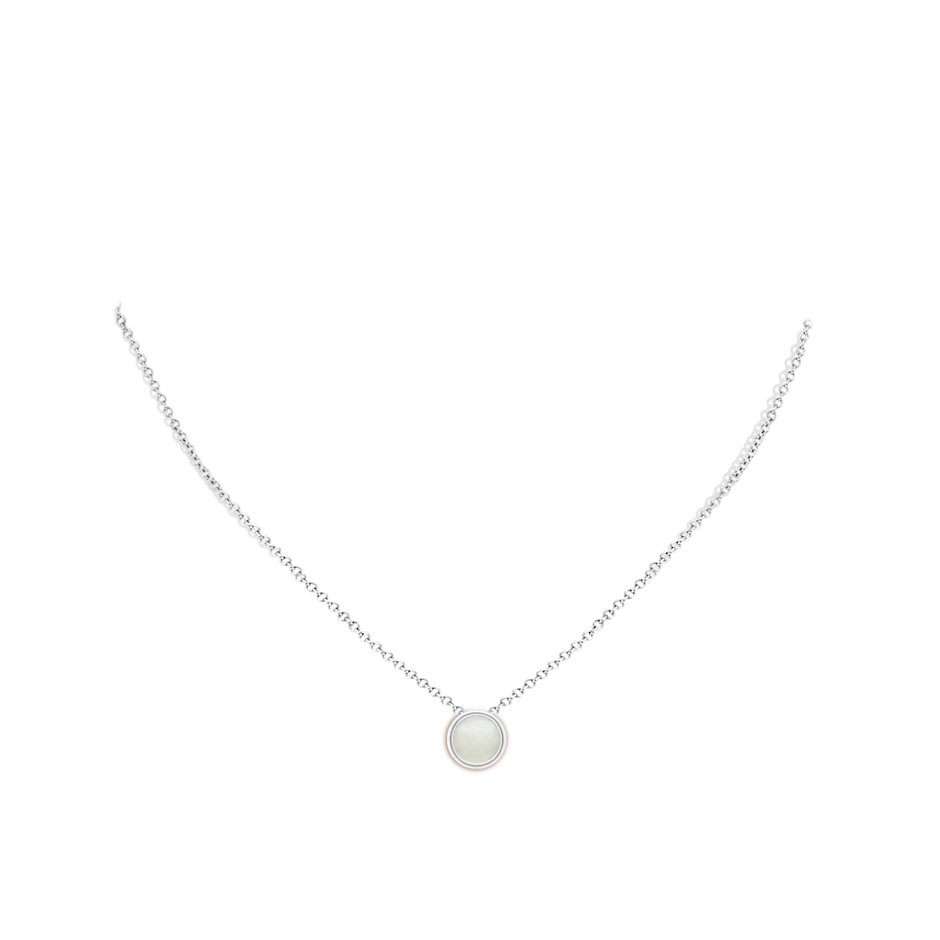 8mm AA Bezel-Set Round Moonstone Solitaire Pendant in S999 Silver pen