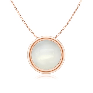 8mm AAAA Bezel-Set Round Moonstone Solitaire Pendant in Rose Gold