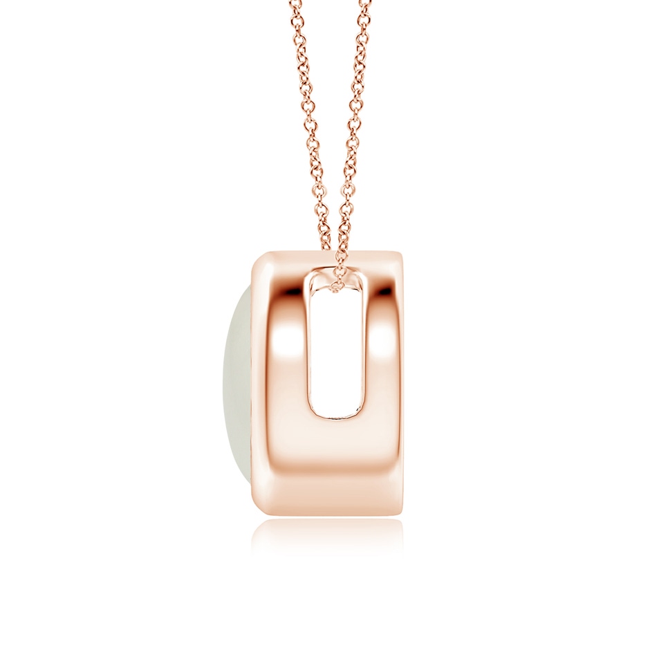 8mm AAAA Bezel-Set Round Moonstone Solitaire Pendant in Rose Gold side 199
