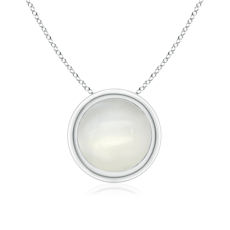 8mm AAAA Bezel-Set Round Moonstone Solitaire Pendant in S999 Silver 