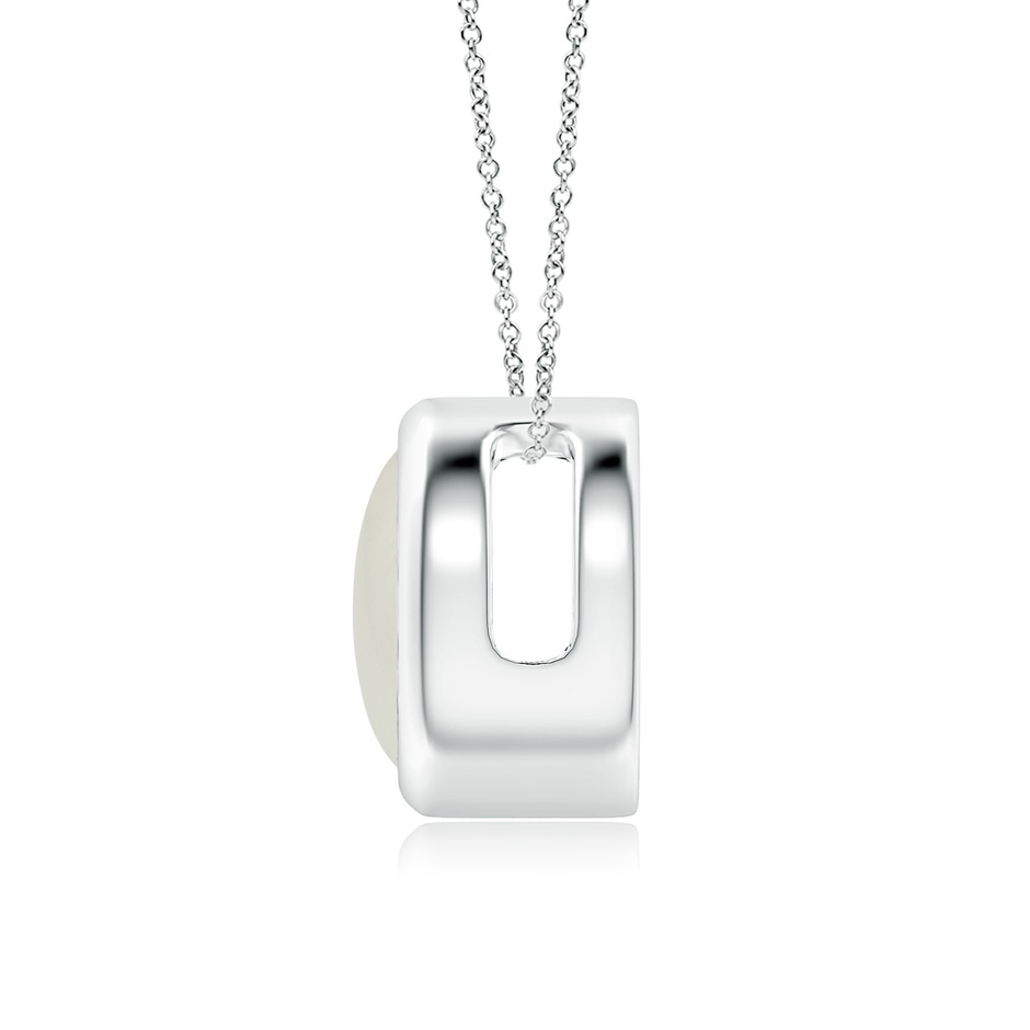 8mm AAAA Bezel-Set Round Moonstone Solitaire Pendant in S999 Silver side 199
