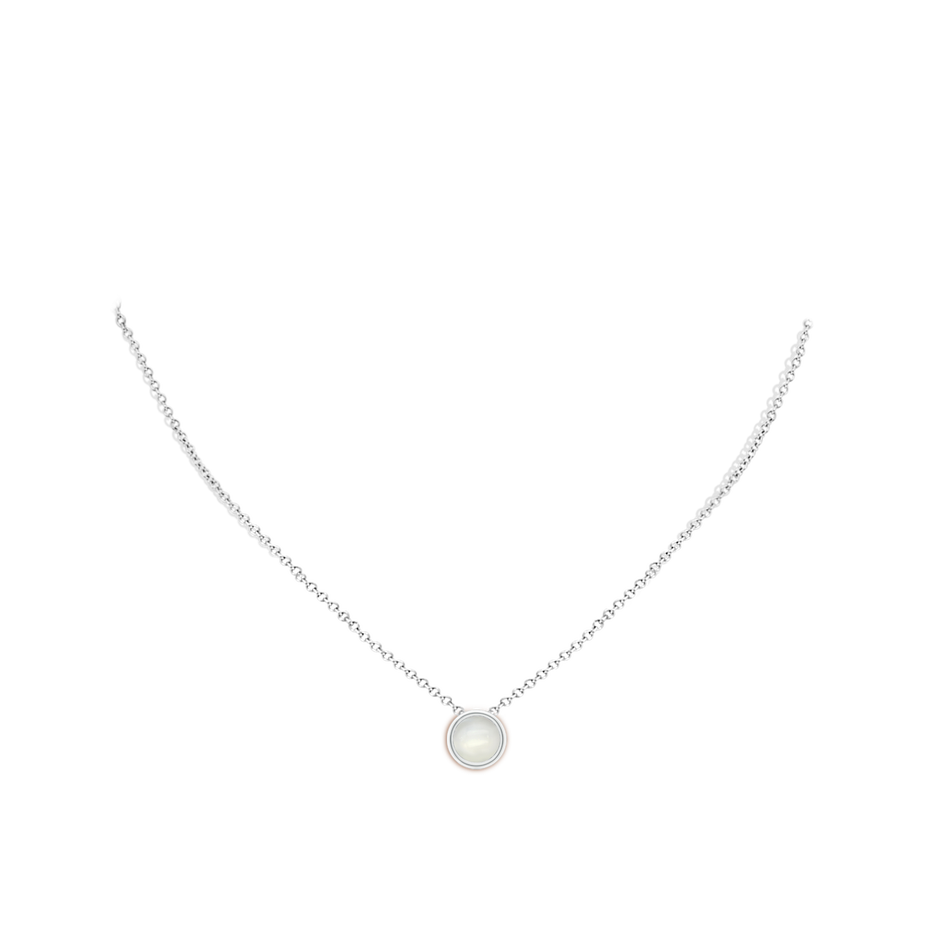 8mm AAAA Bezel-Set Round Moonstone Solitaire Pendant in S999 Silver pen