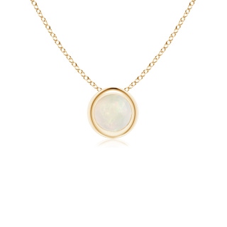 4mm A Bezel-Set Round Opal Solitaire Pendant in Yellow Gold