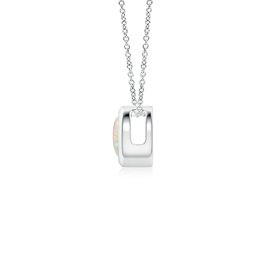 4mm AAA Bezel-Set Round Opal Solitaire Pendant in S999 Silver side 199