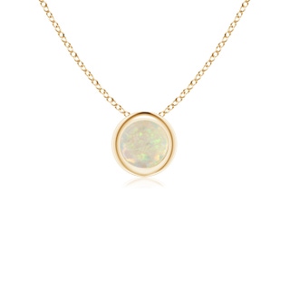 4mm AAA Bezel-Set Round Opal Solitaire Pendant in Yellow Gold