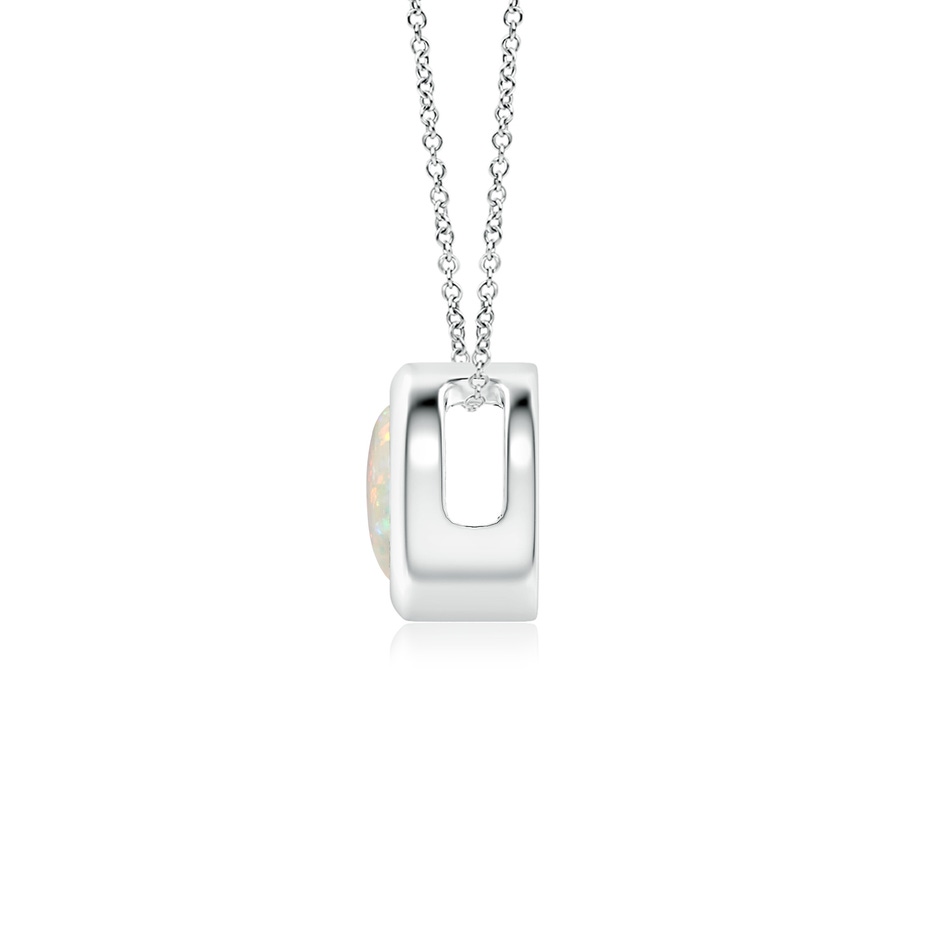 5mm AAA Bezel-Set Round Opal Solitaire Pendant in S999 Silver side 199