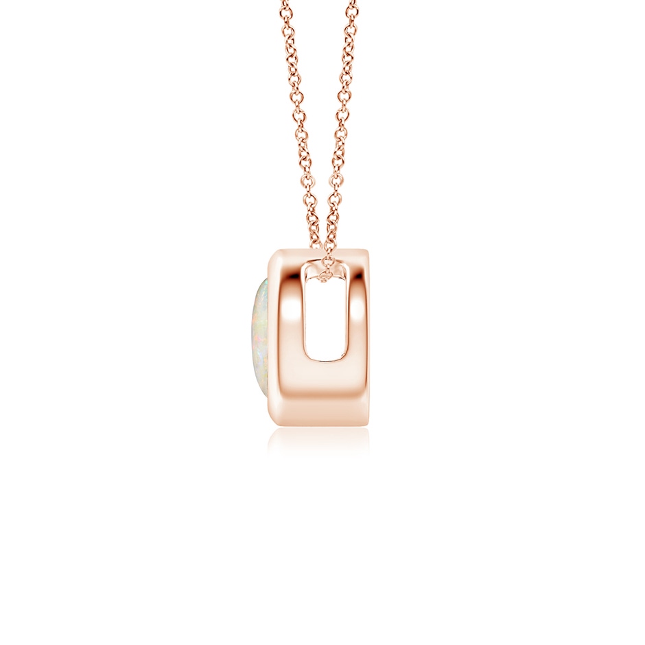 5mm AAAA Bezel-Set Round Opal Solitaire Pendant in Rose Gold side 199
