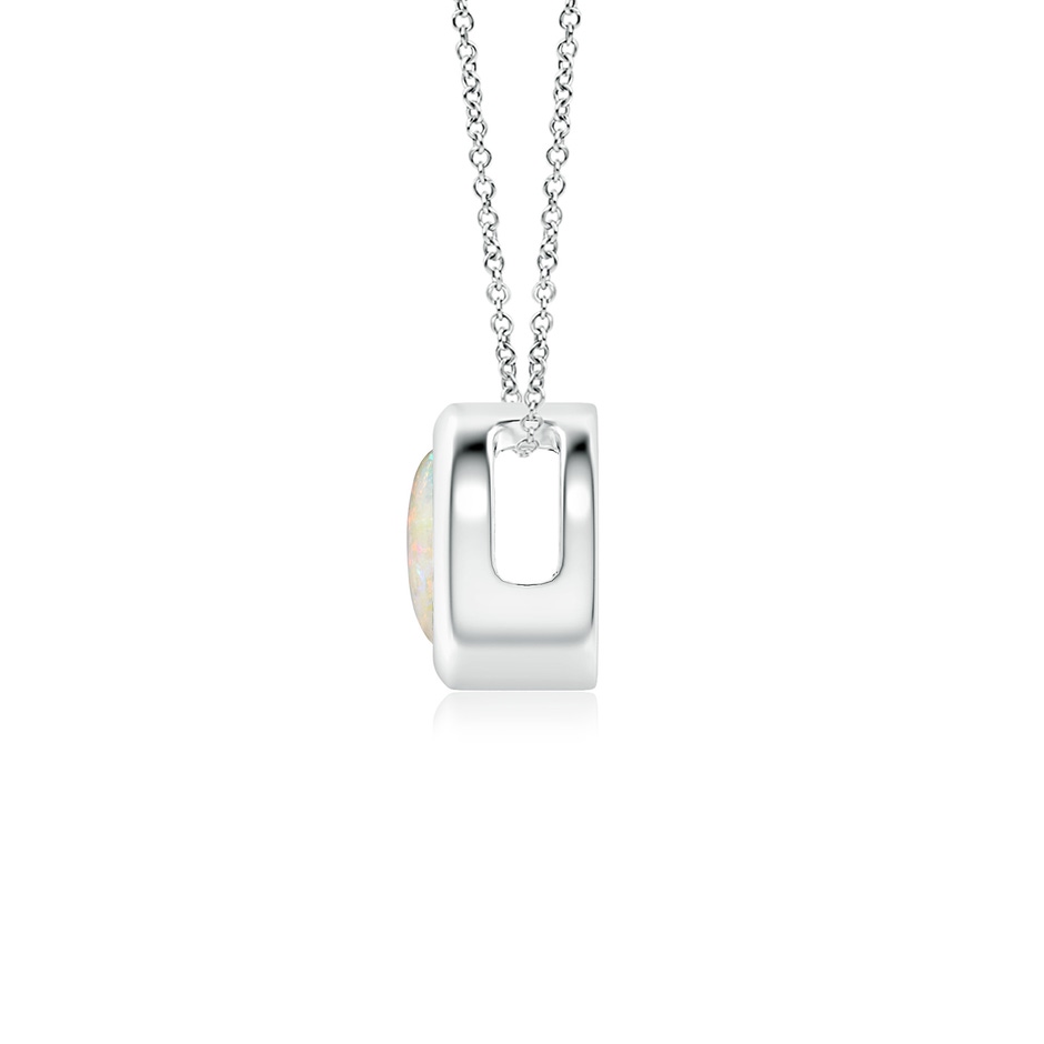 5mm AAAA Bezel-Set Round Opal Solitaire Pendant in S999 Silver side 199
