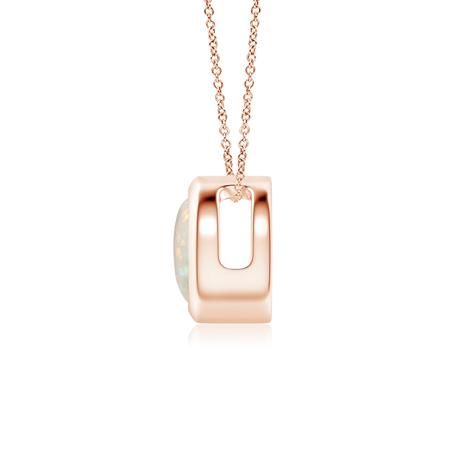 6mm AAA Bezel-Set Round Opal Solitaire Pendant in Rose Gold side 199