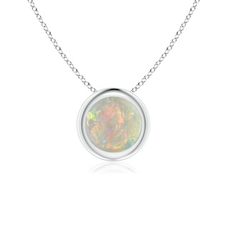 6mm AAAA Bezel-Set Round Opal Solitaire Pendant in P950 Platinum