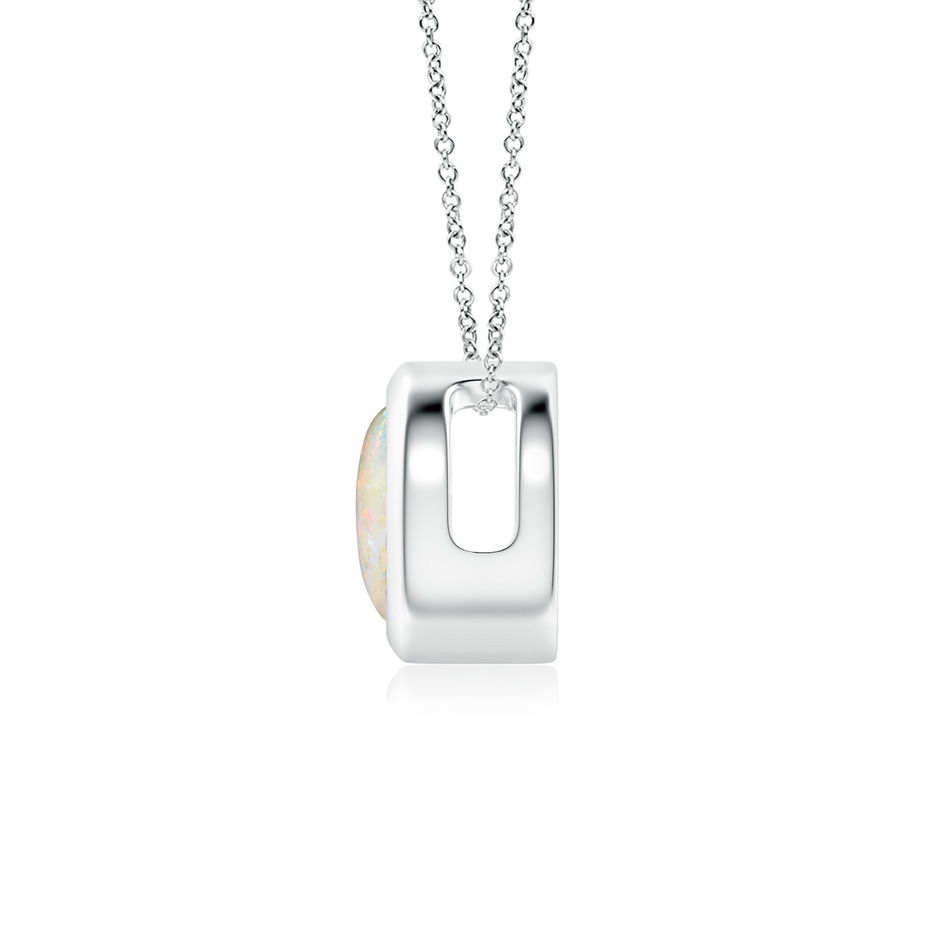 6mm AAAA Bezel-Set Round Opal Solitaire Pendant in P950 Platinum side 199