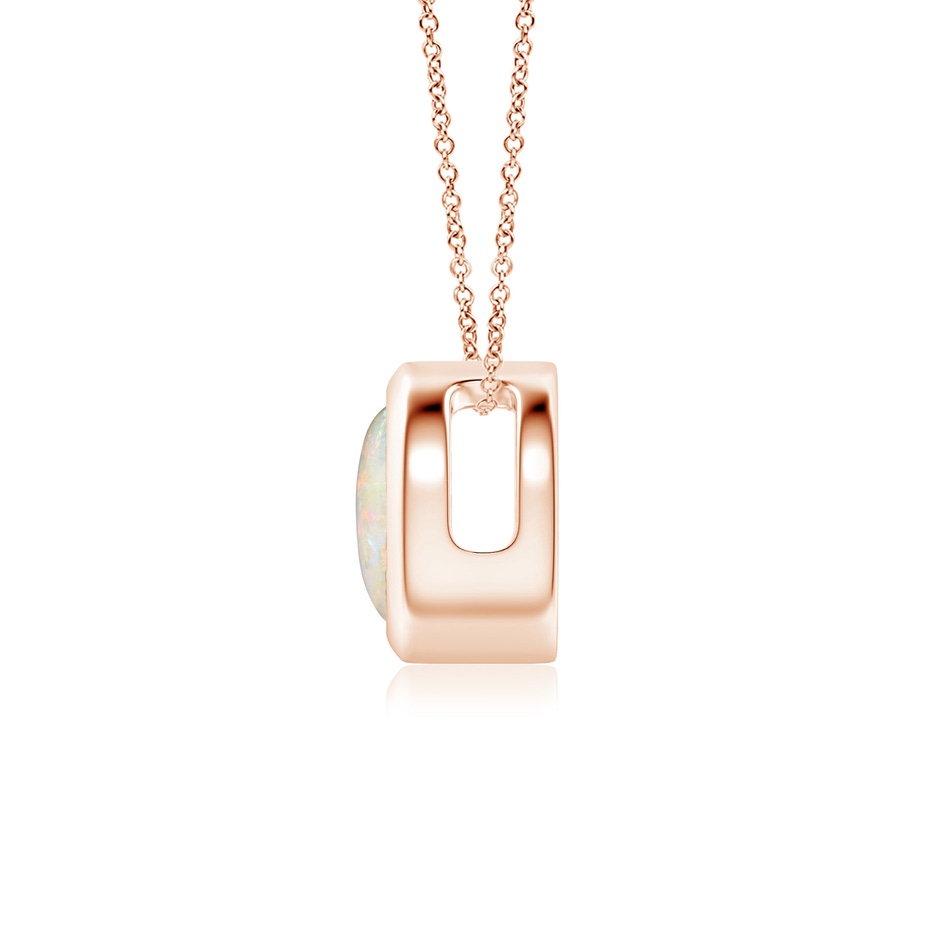 6mm AAAA Bezel-Set Round Opal Solitaire Pendant in Rose Gold side 199