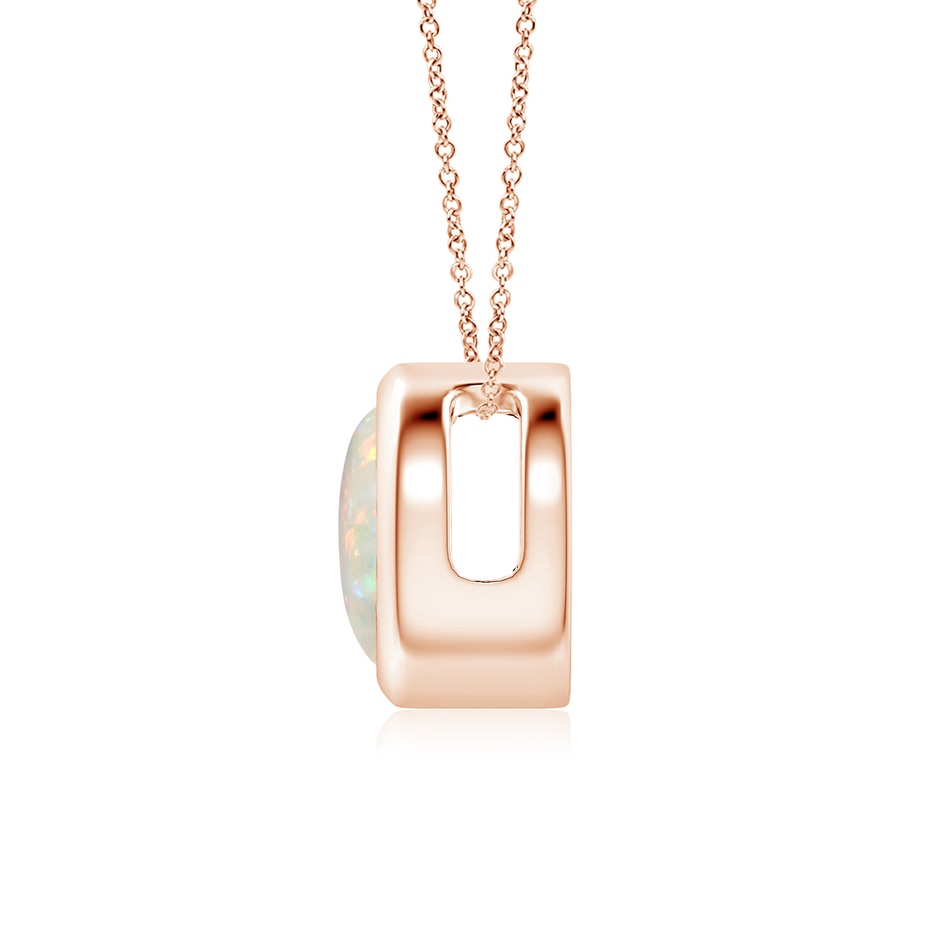 7mm AAA Bezel-Set Round Opal Solitaire Pendant in Rose Gold side 199